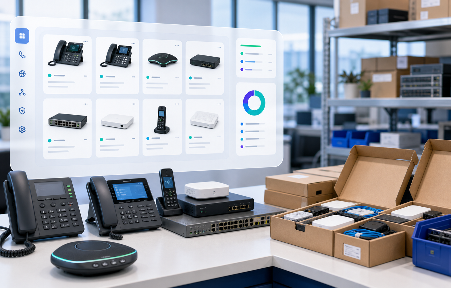 SipVoice provisioned telecom equipment layered story