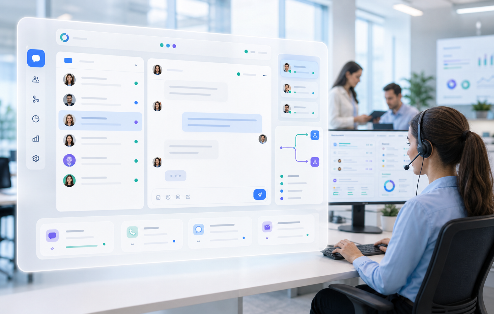 SipVoice business messaging command center layered story